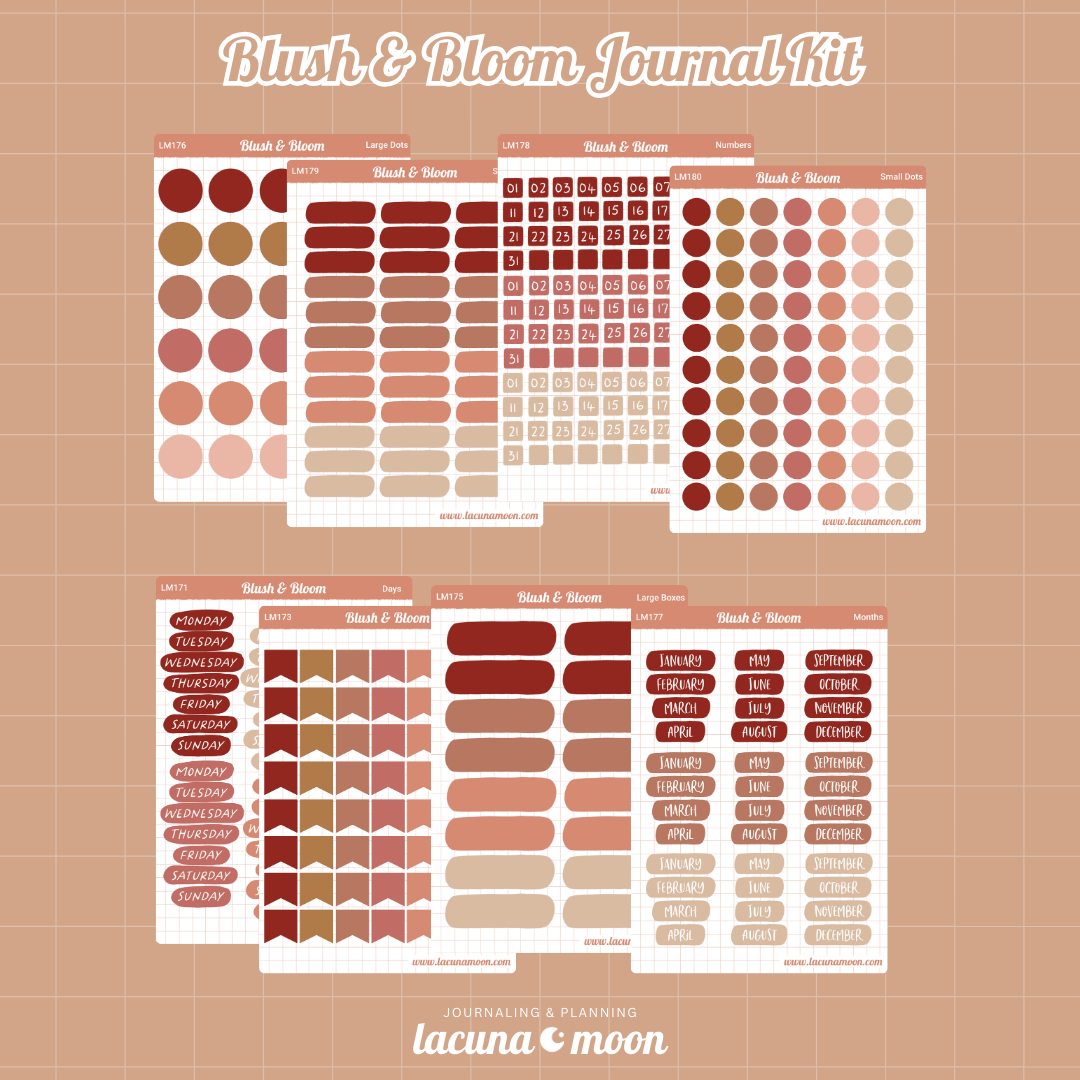 Journal Sticker Sheet Kit | Blush & Bloom