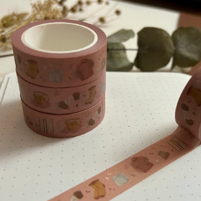 Cosy autumnal washi tape with illustrations of jumpers, candles, books and more