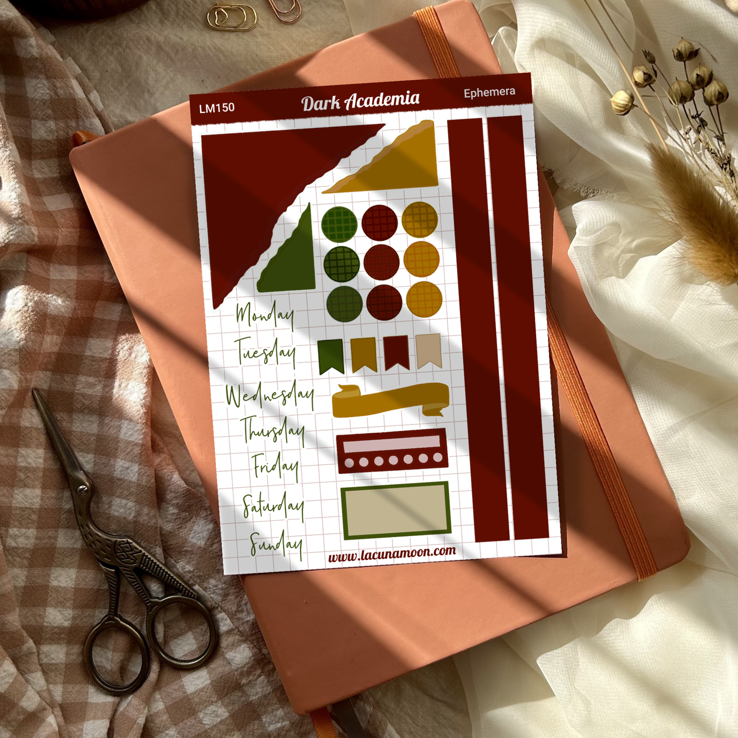 Dark Academia Ephemera Sticker Sheet