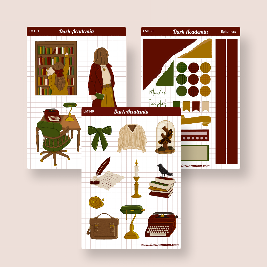 Dark Academia Sticker Sheet Set