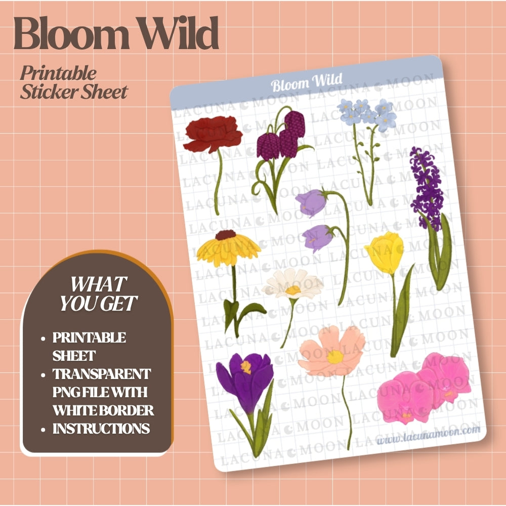 Bloom Wild Printable Sticker Sheet