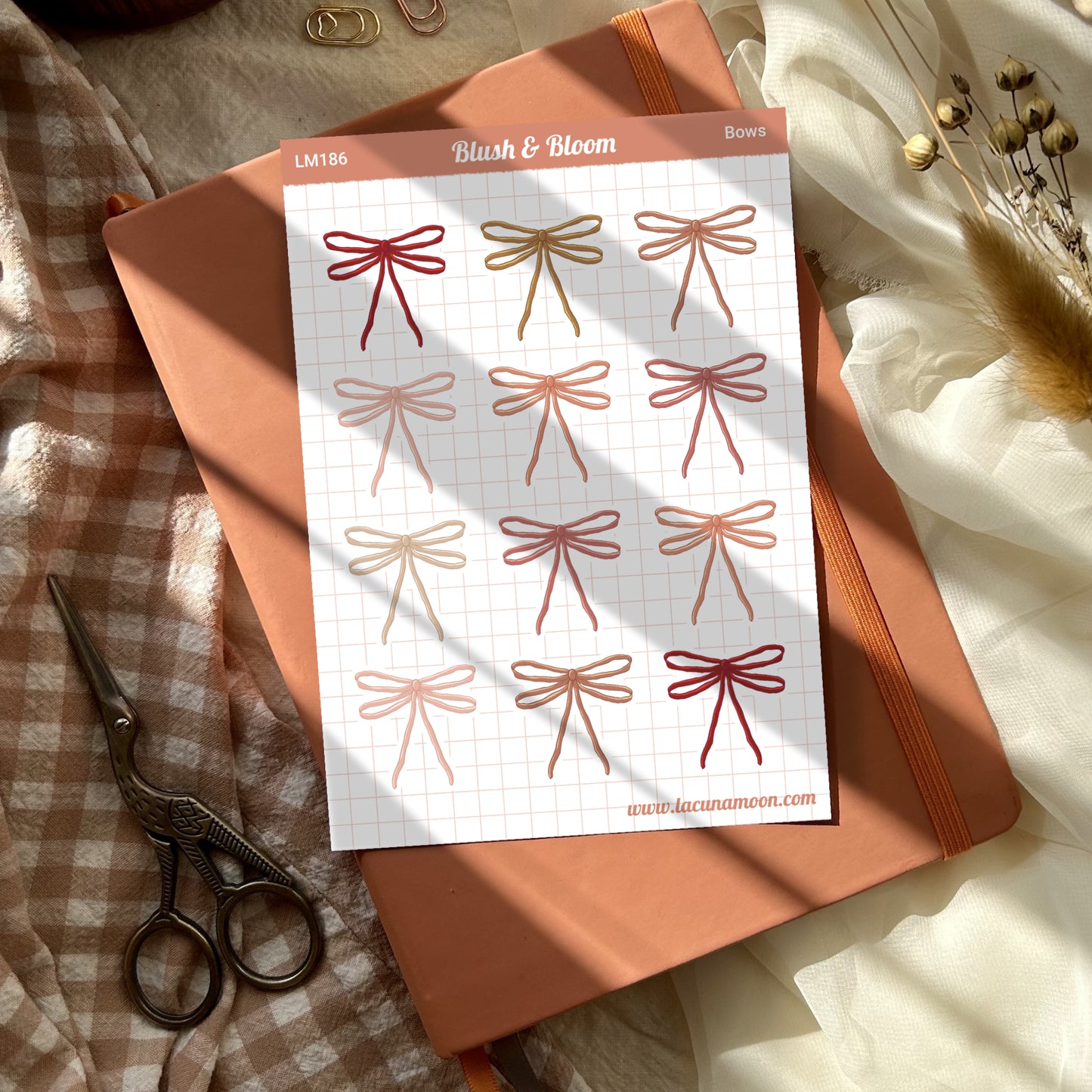 Blush & Bloom Bows Sticker Sheet