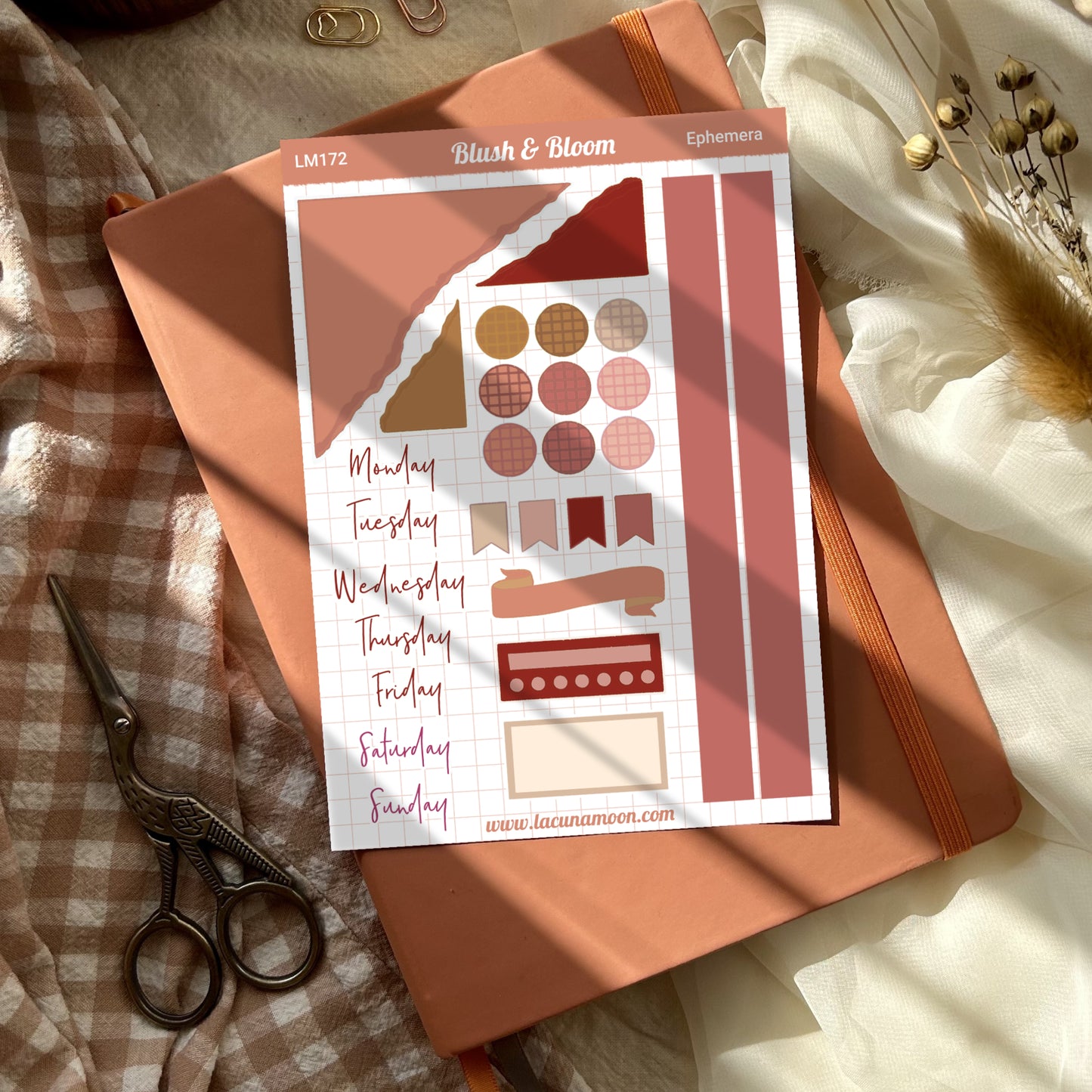 Blush & Bloom Functional Ephemera Sticker Sheet