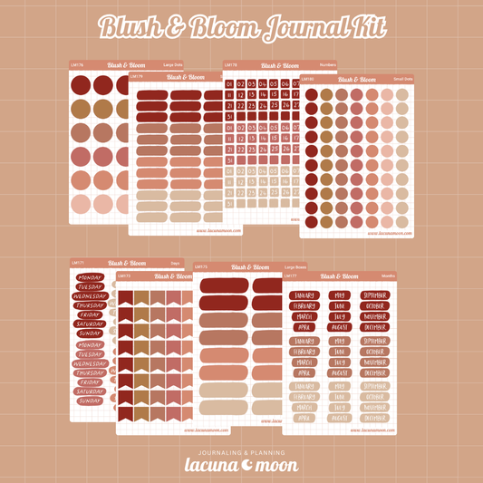 Journal Sticker Sheet Kit | Blush & Bloom