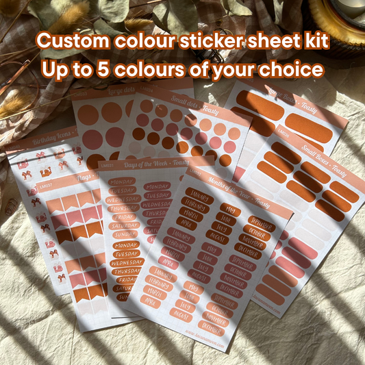 Custom Journal Sticker Sheet Kit | Choose your colours