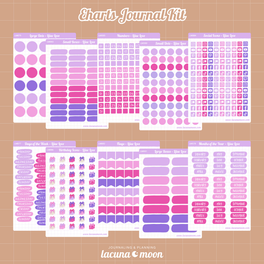 Journal Sticker Sheet Kit | Lilac Love | Eharts