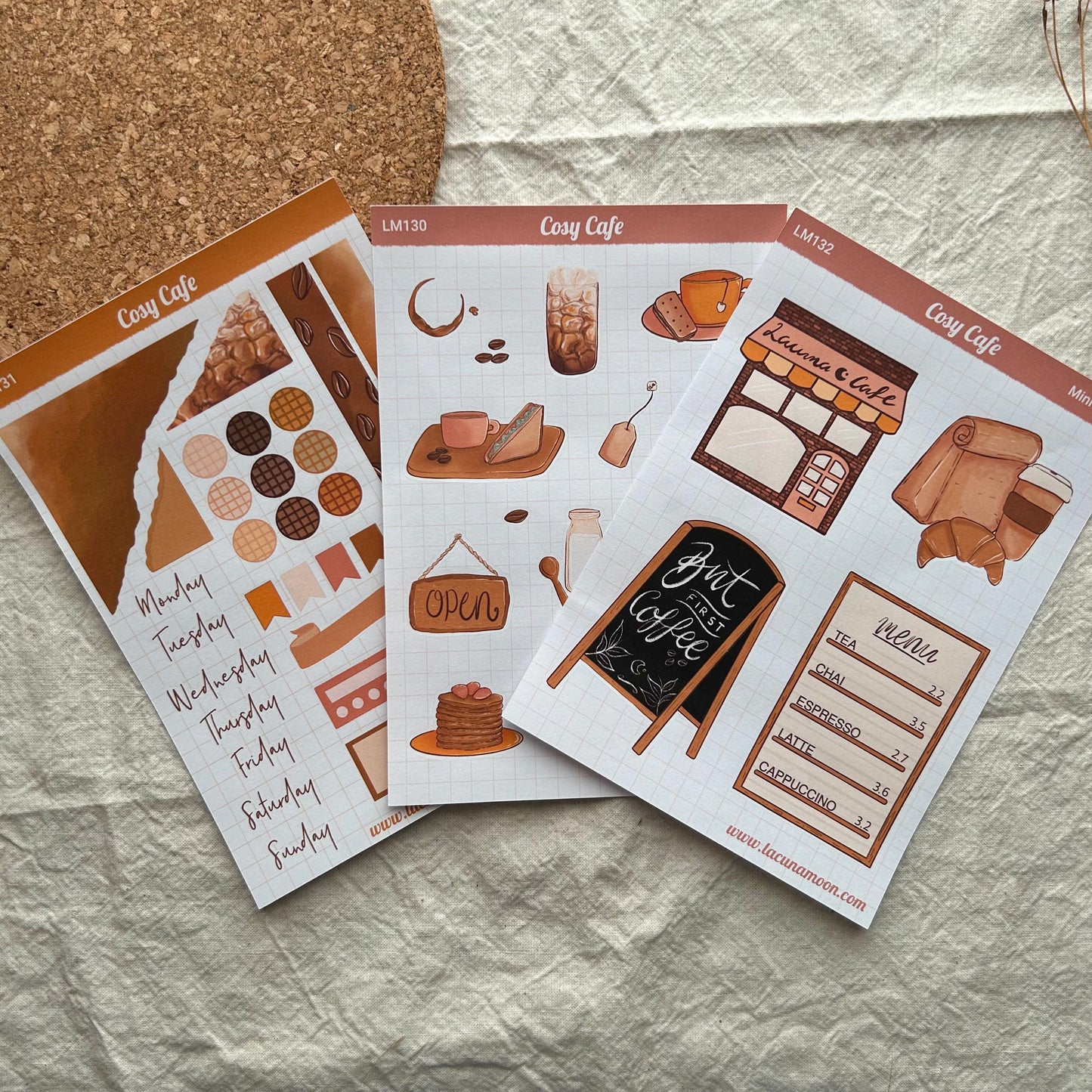 Cosy Cafe Sticker Sheet Set