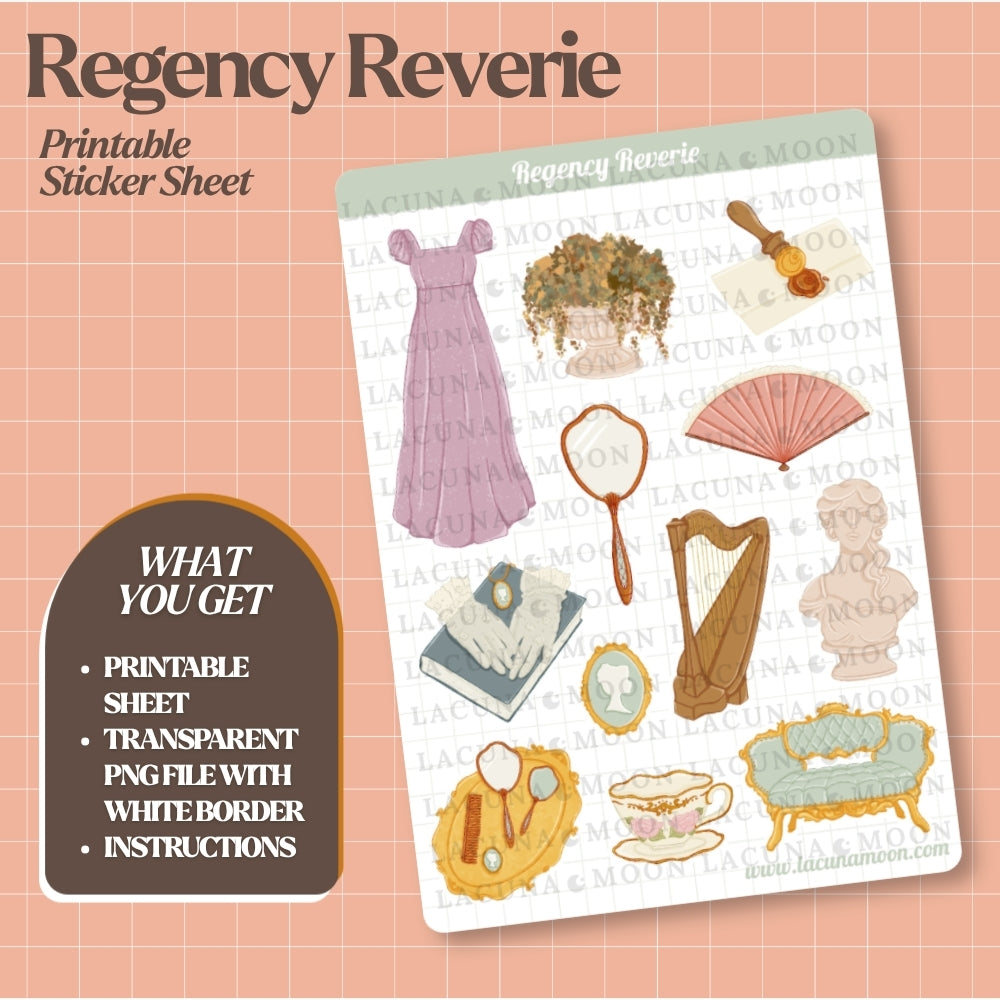 Regency Printable Sticker Sheet