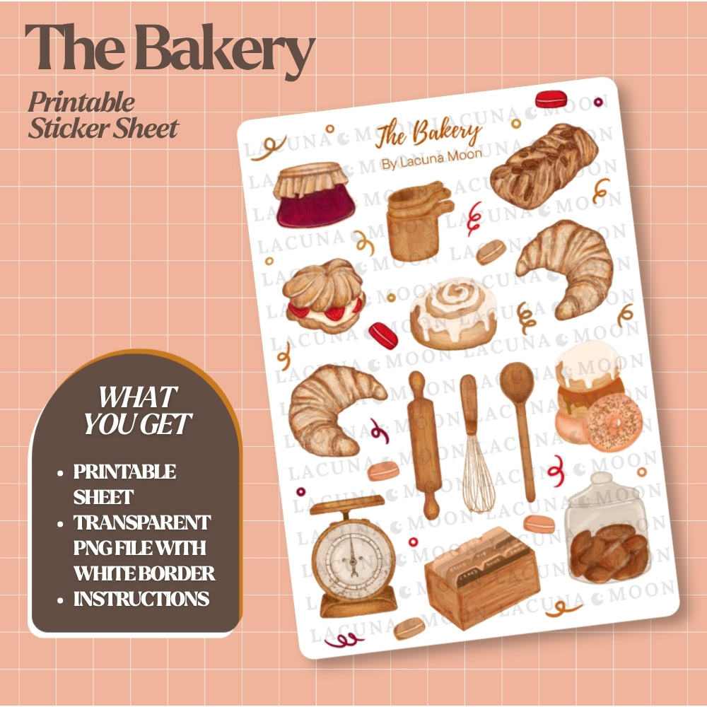 The Bakery Printable Sticker Sheet